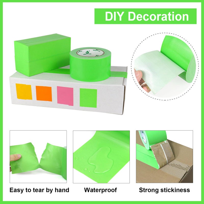BOMEI PACK Green Duct Tape 3 inches Wide, Heavy Duty Industrial Strong Color Duct Tape 9.0mil x 60yds for Indoor Outdoor Use, Multi Purpose Home Repair - Image 3